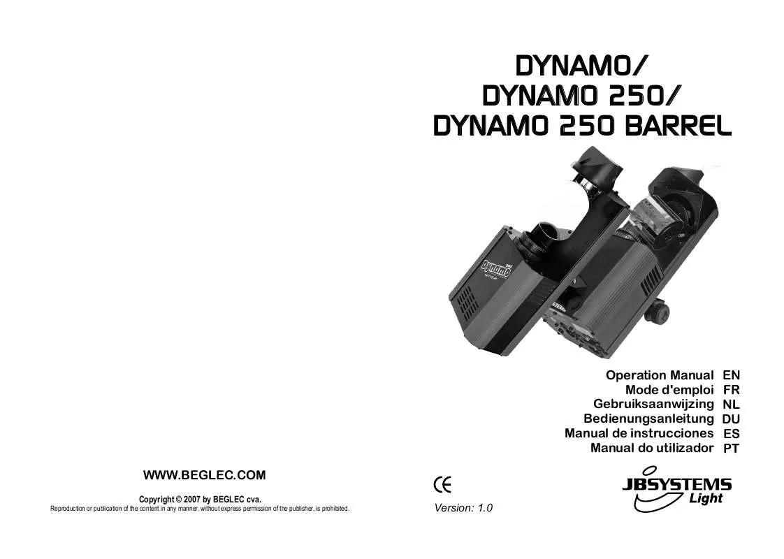 Mode d'emploi JBSYSTEMS DYNAMO 250