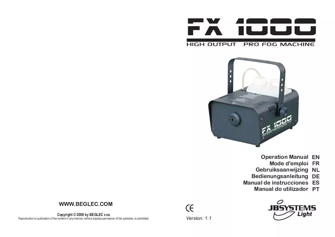Mode d'emploi JBSYSTEMS FX 1000