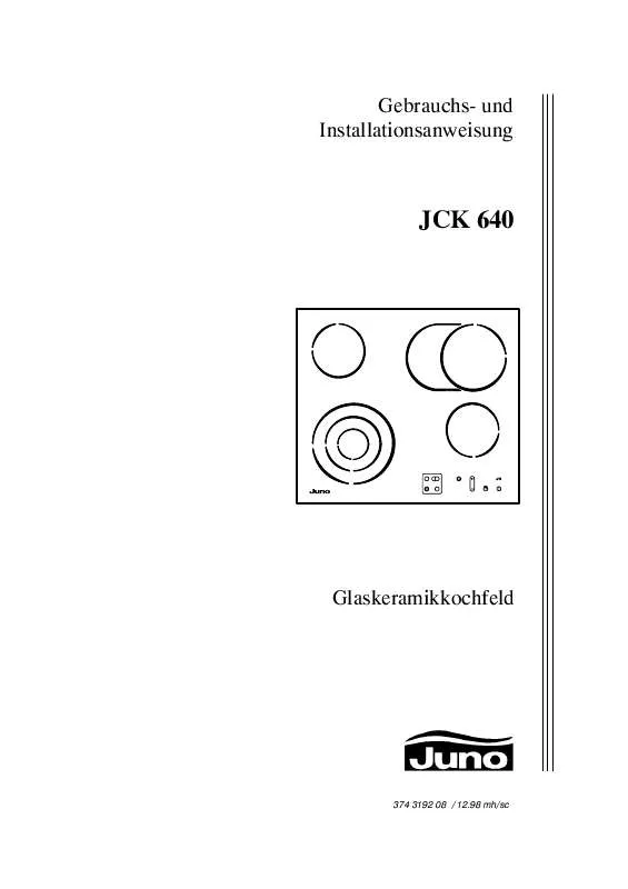 Mode d'emploi JUNO JCK 640E