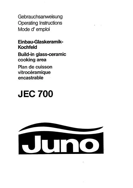 Mode d'emploi JUNO JEC700E