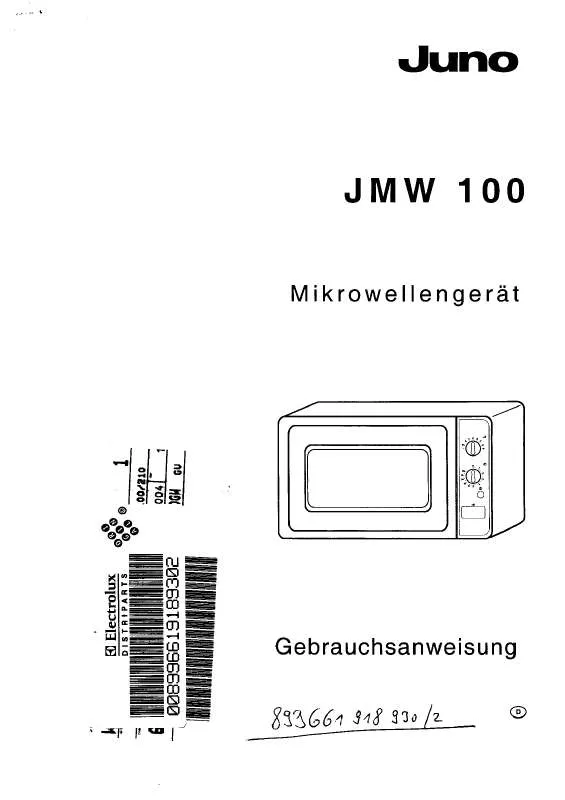 Mode d'emploi JUNO JMW100B