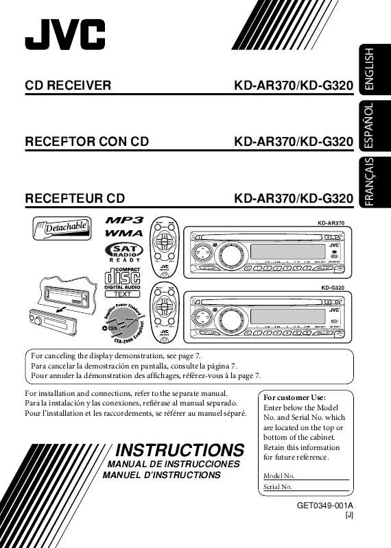 Mode d'emploi JVC KD-G320