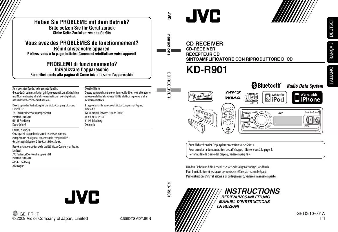Mode d'emploi JVC KD-R901E