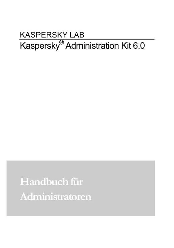 Mode d'emploi KAPERSKY ADMINISTRATION KIT 6.0