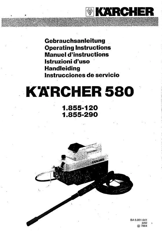 Mode d'emploi KARCHER 580