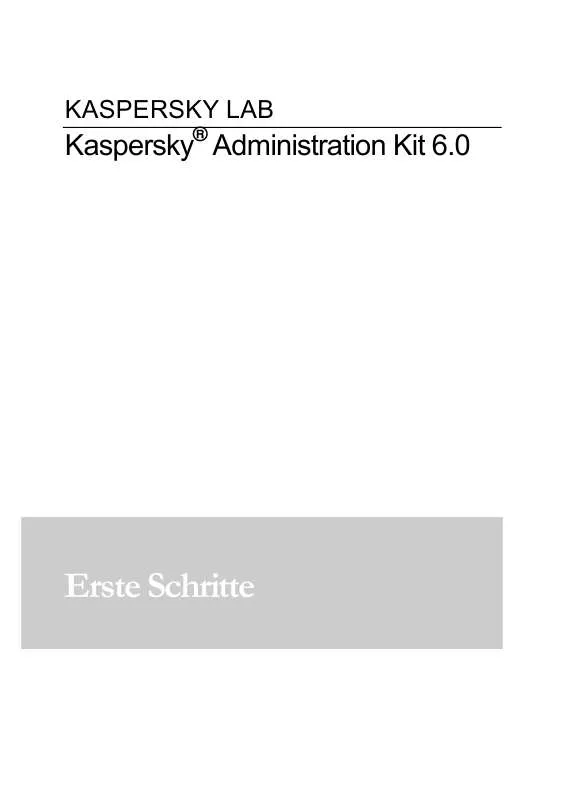 Mode d'emploi KASPERSKY LAB ADMINISTRATION KIT 6.0