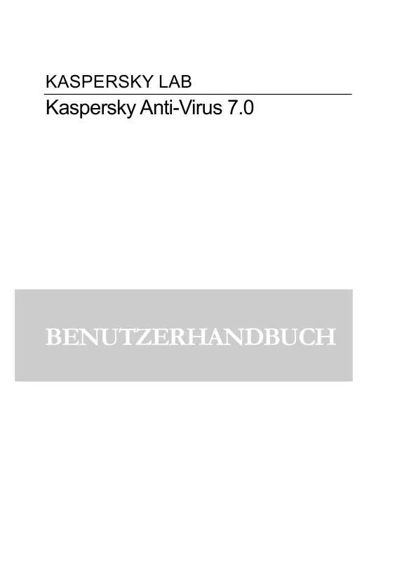 Mode d'emploi KASPERSKY LAB ANTI-VIRUS 7.0
