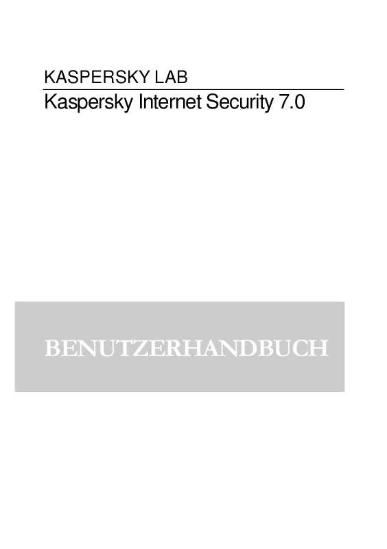 Mode d'emploi KASPERSKY LAB INTERNET SECURITY 7.0