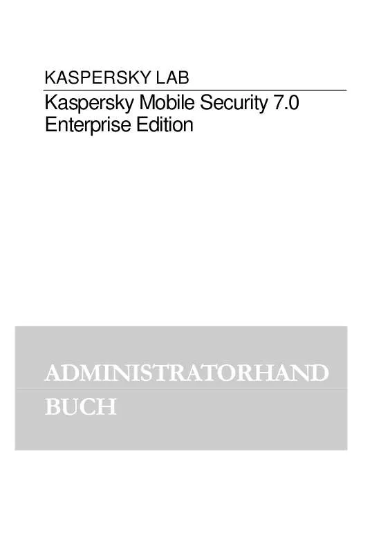 Mode d'emploi KASPERSKY LAB MOBILE SECURITY 7.0 ENTERPRISE