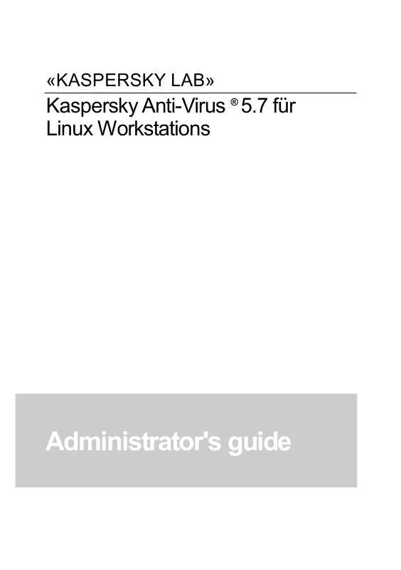 Mode d'emploi KASPERSKY ANTI-VIRUS 5.7