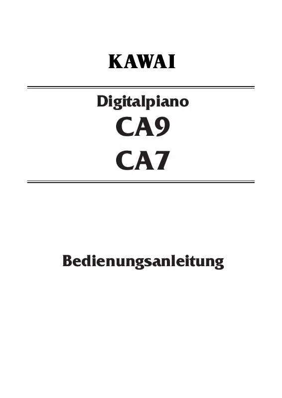 Mode d'emploi KAWAI CA9