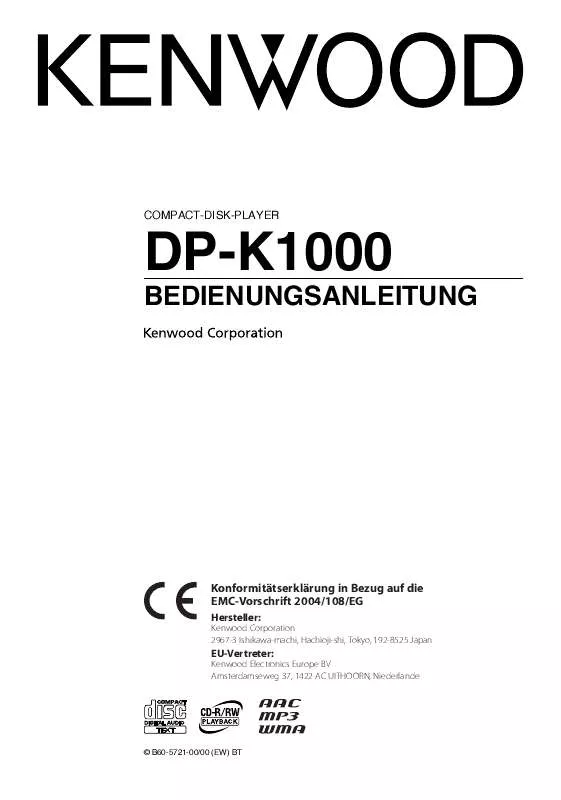 Mode d'emploi KENWOOD DP-K1000