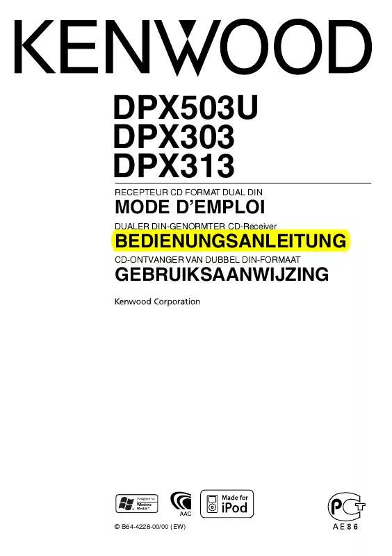 Mode d'emploi KENWOOD DPX303