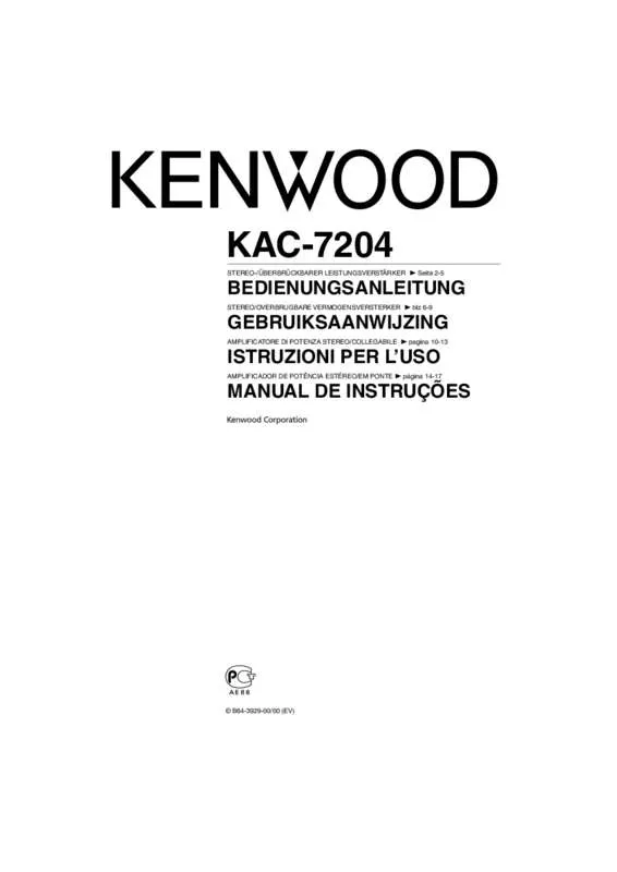 Mode d'emploi KENWOOD KAC-7204