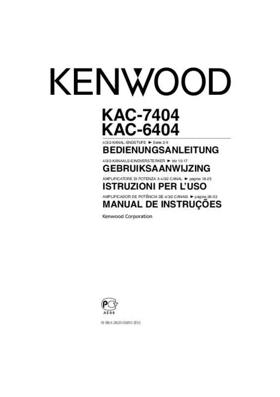 Mode d'emploi KENWOOD KAC-7404