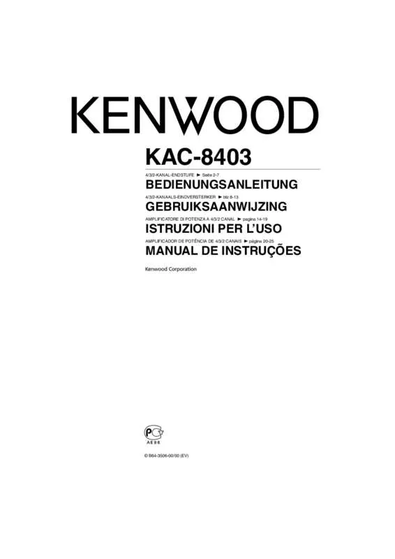 Mode d'emploi KENWOOD KAC-8403