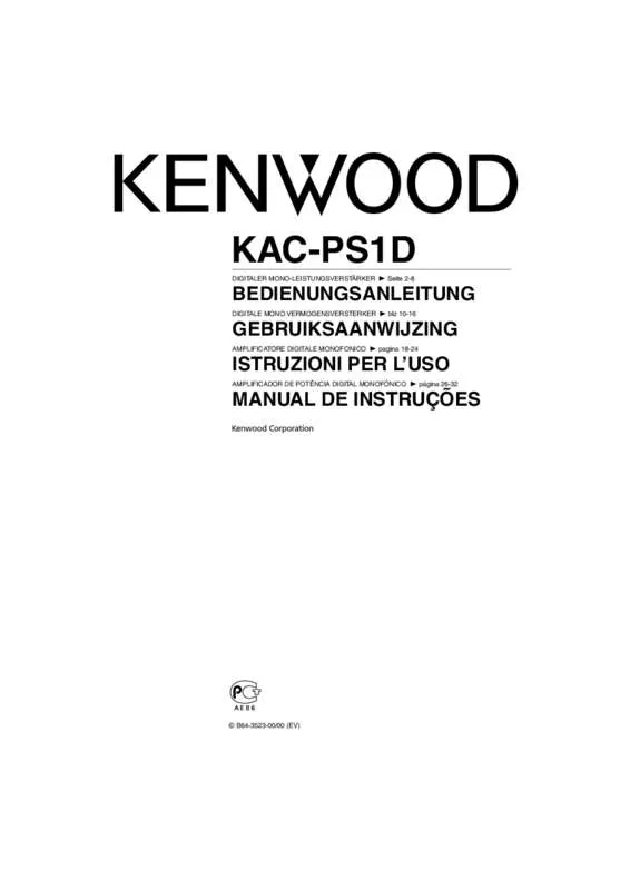 Mode d'emploi KENWOOD KAC-PS1D
