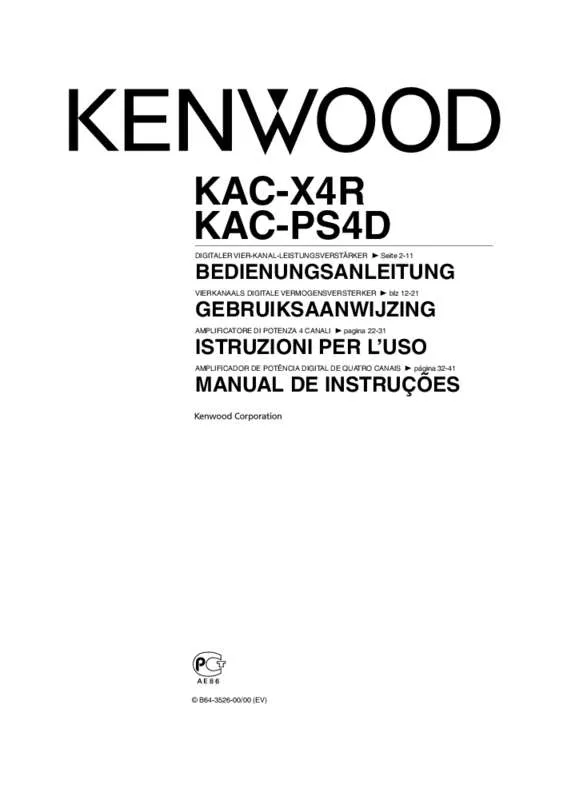 Mode d'emploi KENWOOD KAC-X4R