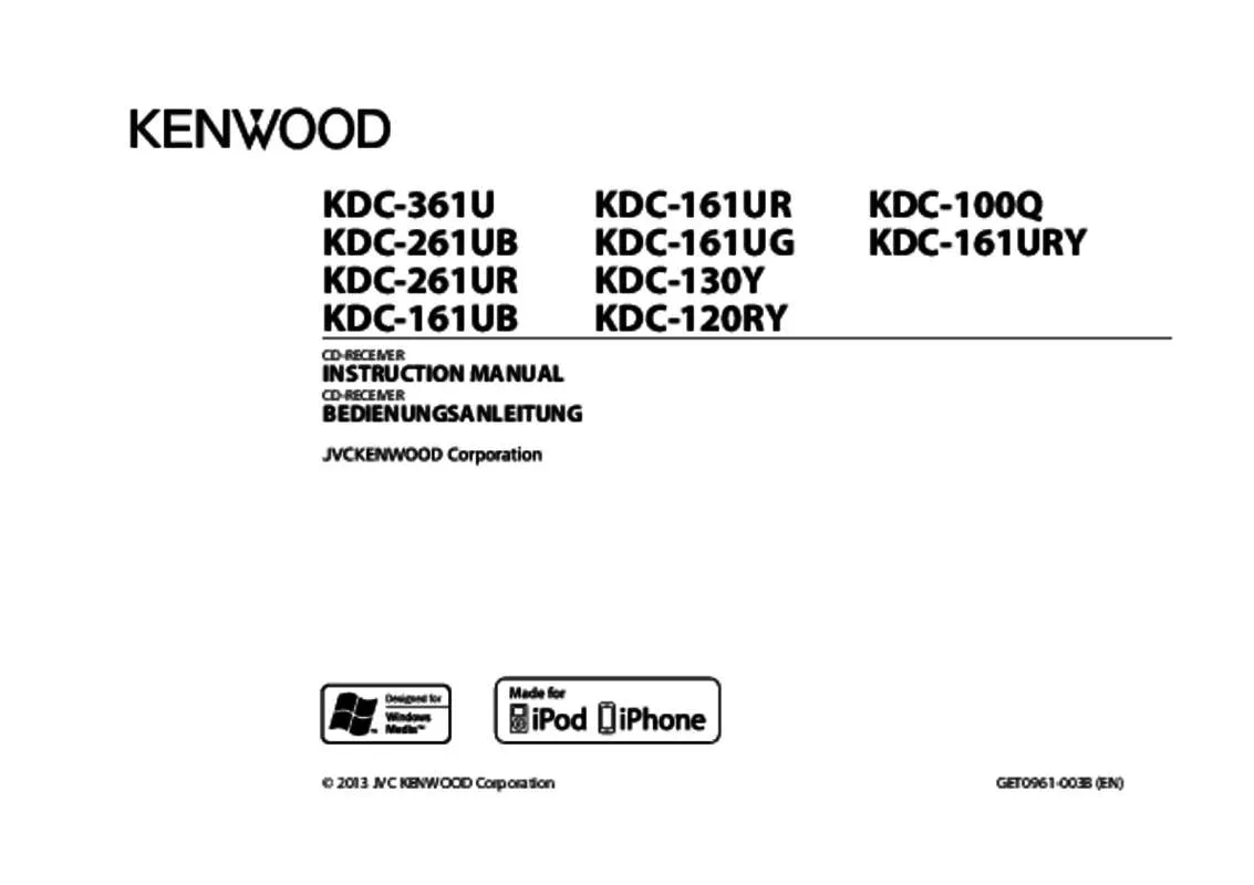 Mode d'emploi KENWOOD KDC-161UB