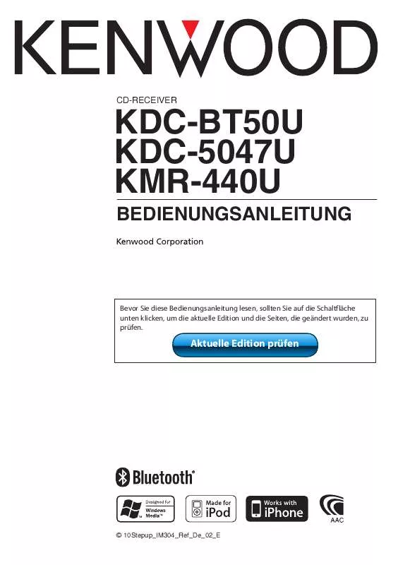 Mode d'emploi KENWOOD KDC-BT50U