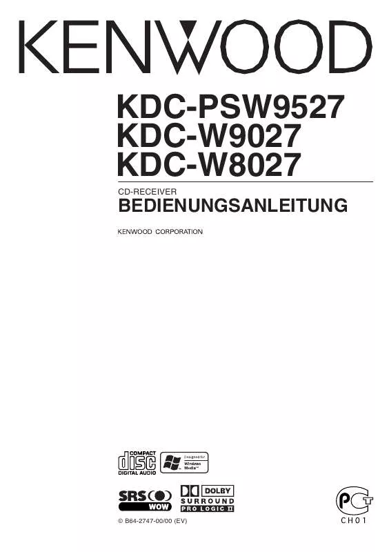 Mode d'emploi KENWOOD KDC-W8027