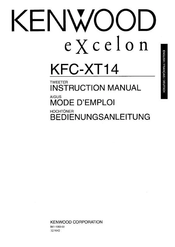 Mode d'emploi KENWOOD KFC-XT14