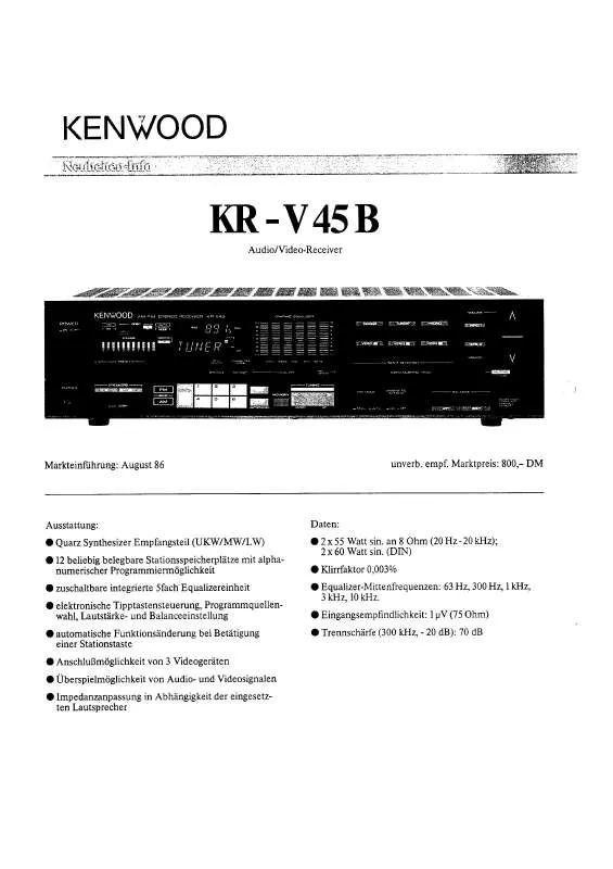 Mode d'emploi KENWOOD KR-V45B