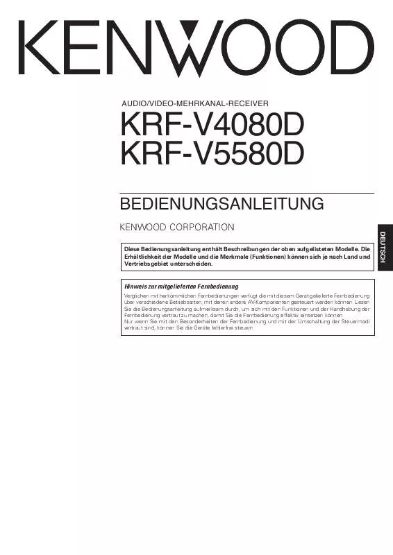 Mode d'emploi KENWOOD KRF-V4080D