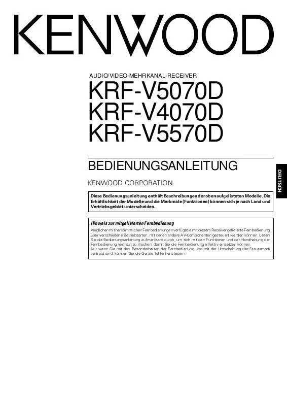 Mode d'emploi KENWOOD KRF-V5570D