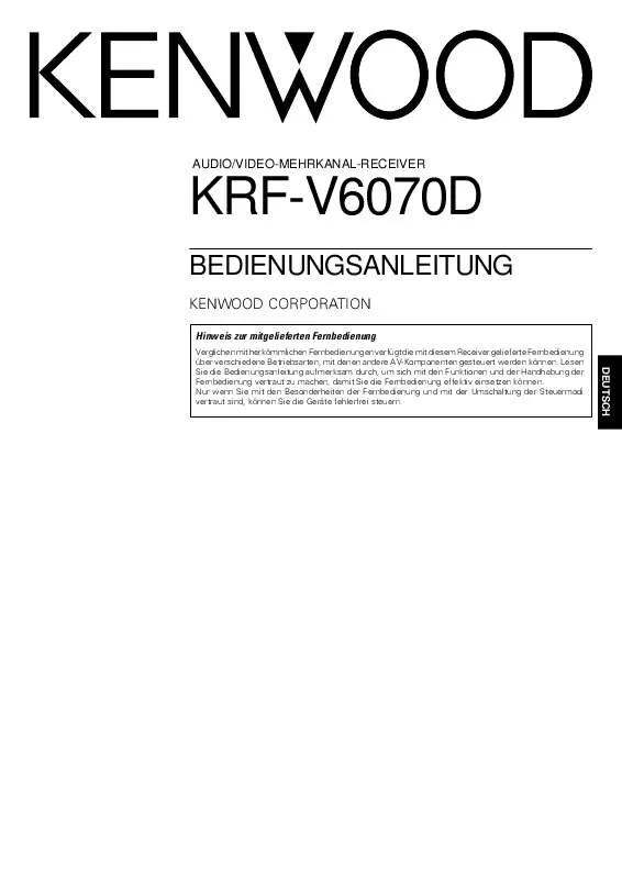 Mode d'emploi KENWOOD KRF-V6070D