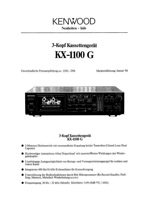 Mode d'emploi KENWOOD KX-1100G