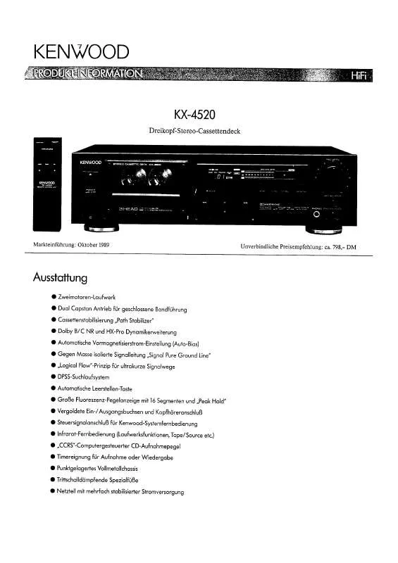 Mode d'emploi KENWOOD KX-4520