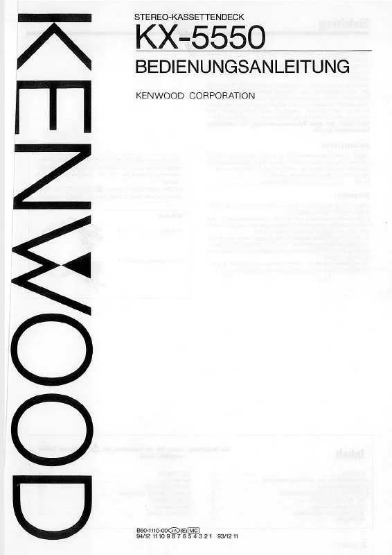 Mode d'emploi KENWOOD KX-5550