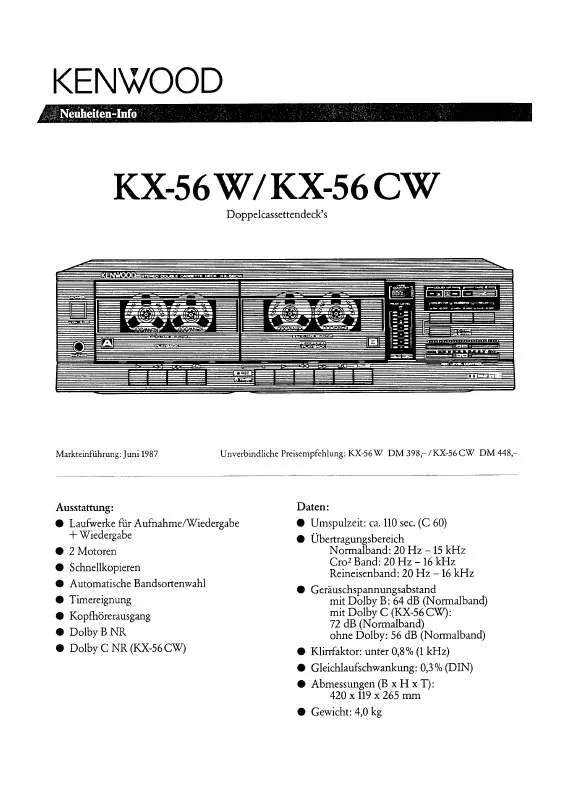 Mode d'emploi KENWOOD KX-56CW