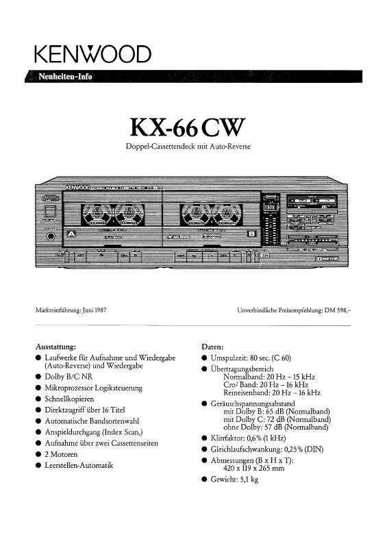 Mode d'emploi KENWOOD KX-66CW