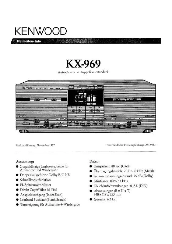 Mode d'emploi KENWOOD KX-969