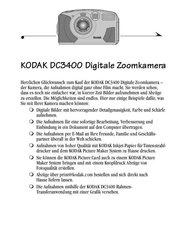 Mode d'emploi KODAK DC3400