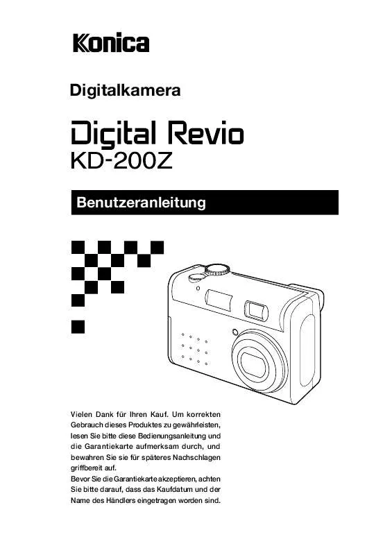 Mode d'emploi KONICA MINOLTA DIGITAL REVIO KD-200Z