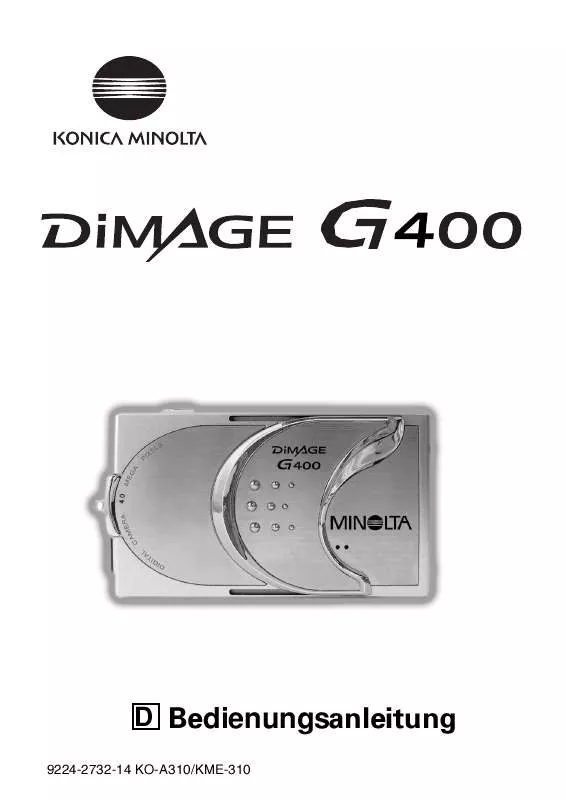Mode d'emploi KONICA MINOLTA DIMAGE G400
