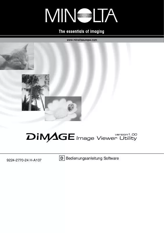 Mode d'emploi KONICA MINOLTA DIMAGE IMAGE VIEWER UTILITY FOR DIMAGE S304