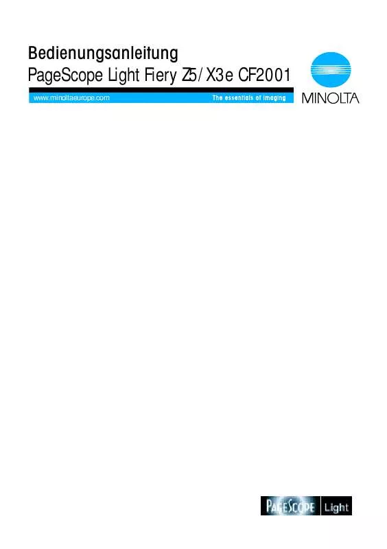 Mode d'emploi KONICA MINOLTA FIERY X3E FOR CF2001/CF1501