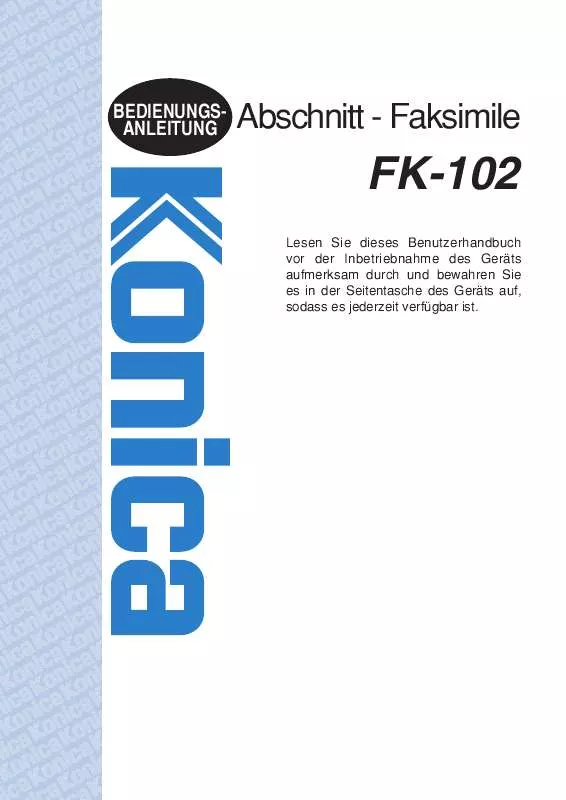 Mode d'emploi KONICA MINOLTA FK-102