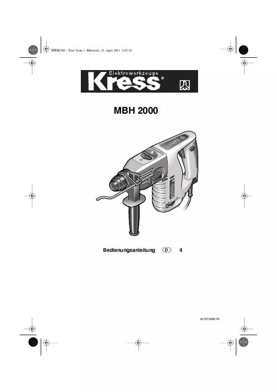 Mode d'emploi KRESS MBH 2000
