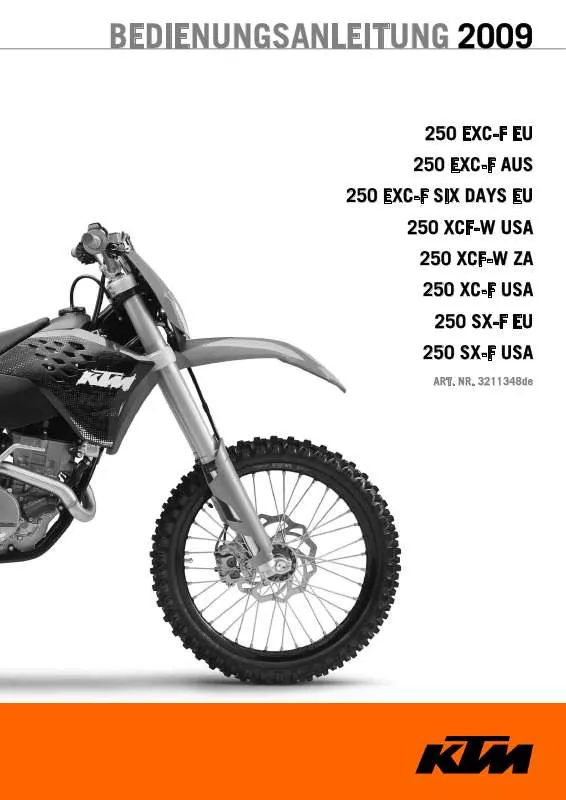 Mode d'emploi KTM 250 XC-F USA