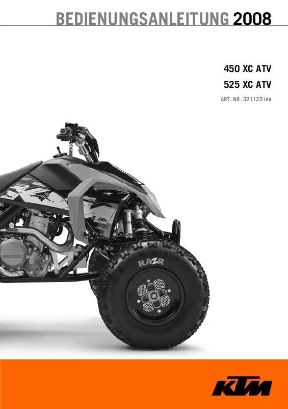 Mode d'emploi KTM 450 XC ATV
