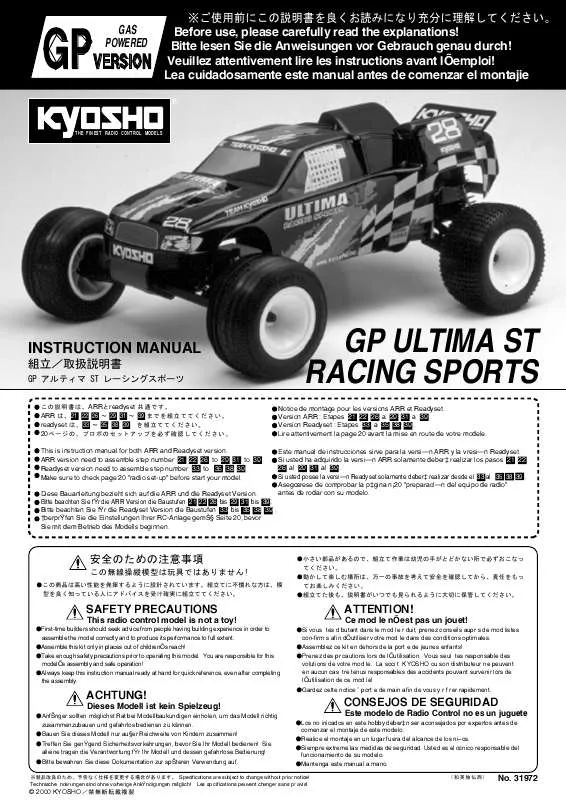 Mode d'emploi KYOSHO GP ULTIMA ST RACING SPORTS