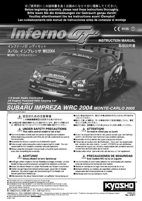 Mode d'emploi KYOSHO INFERNO GT