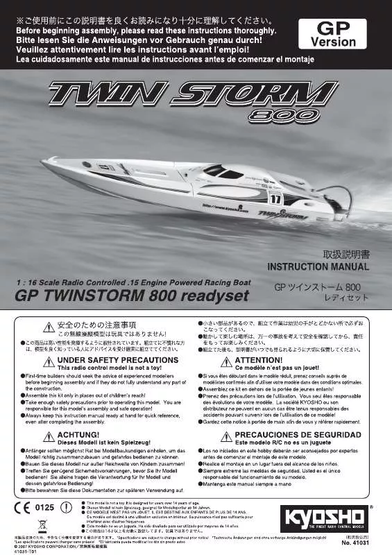 Mode d'emploi KYOSHO TWIN STORM 800