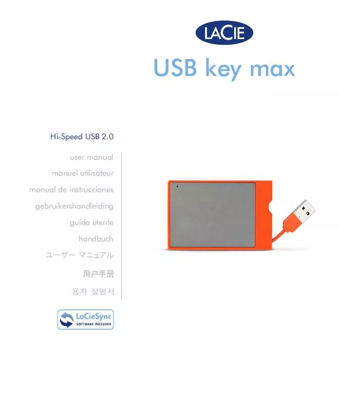 Mode d'emploi LACIE USB KEY MAX SCHWARZ