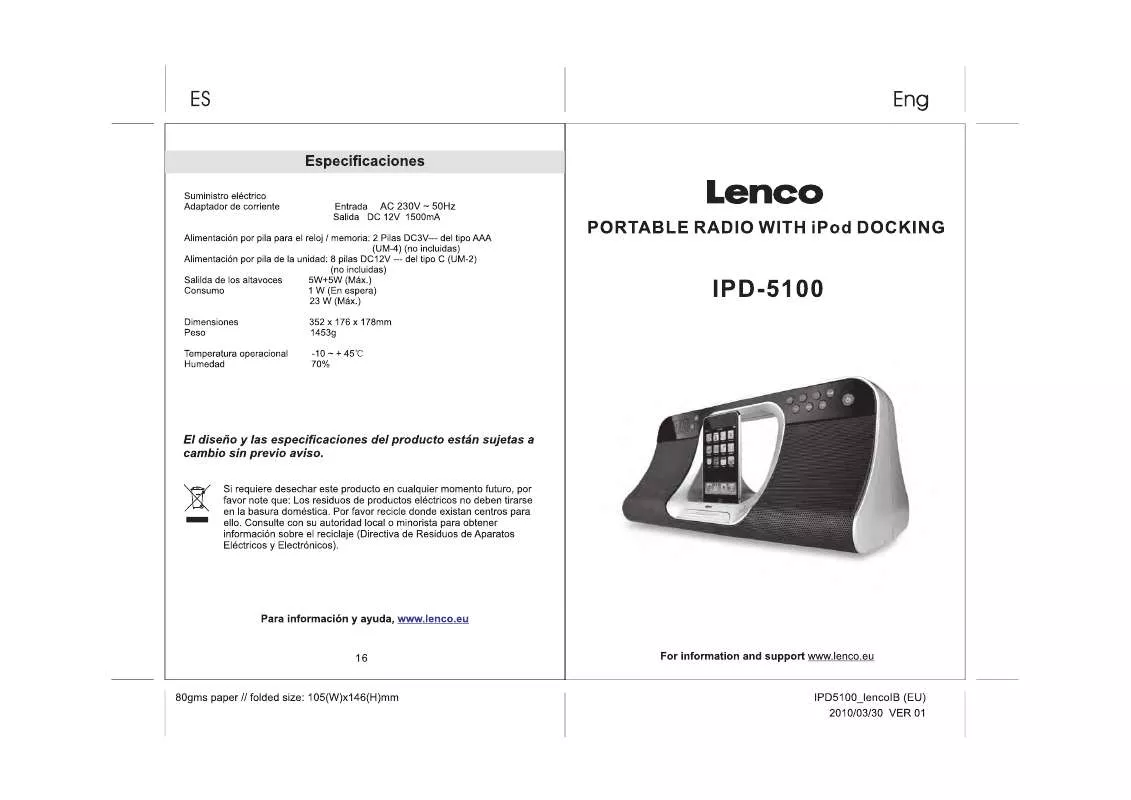 Mode d'emploi LENCO IPD-5100